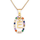 Colar Iniciais com Zircônias Coloridas - Coleção Rainbow