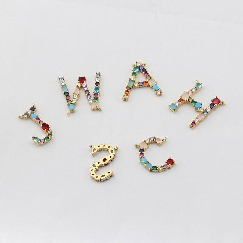 Colar Inicial com Zircônias Coloridas | Coleção Rainbow