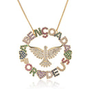 Colar Religioso Abençoada por Deus Colorido com Zircônias