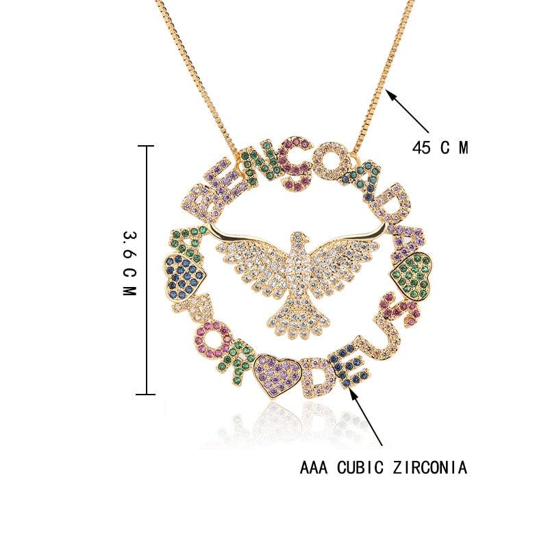 Colar Religioso Abençoada por Deus Colorido com Zircônias