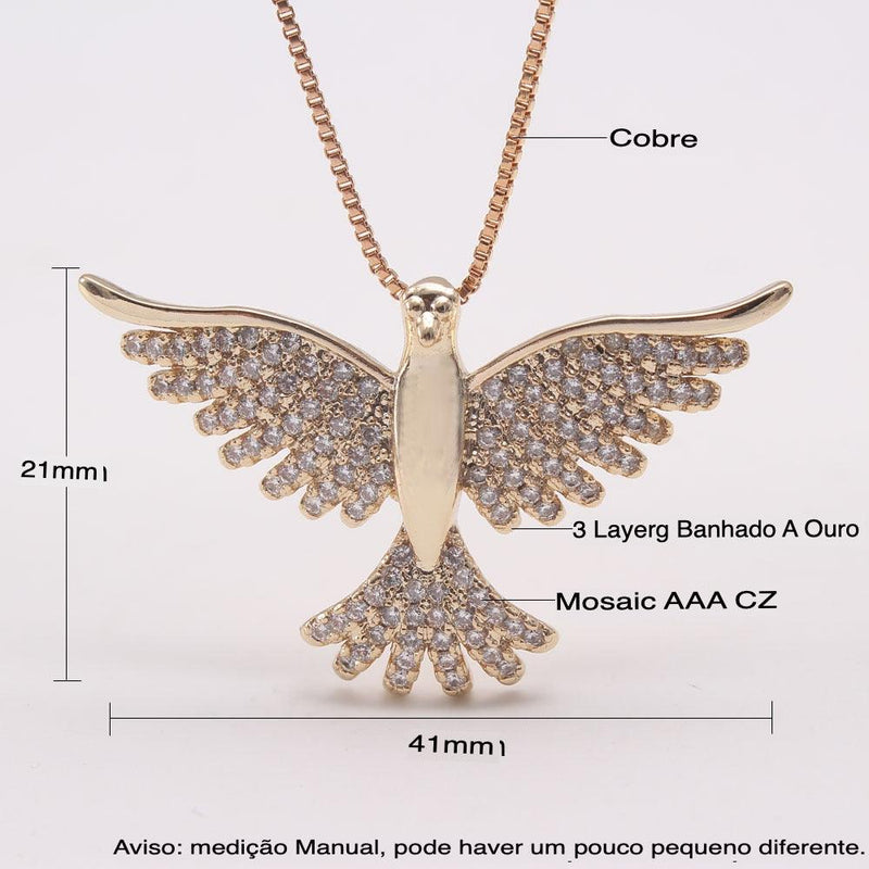 Colar Religioso Espírito Santo com Zircônias