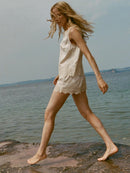 LaceTrimmed Satin Pajama Set