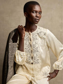 LaceTrimmed Satin Pajama Set