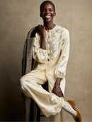 LaceTrimmed Satin Pajama Set