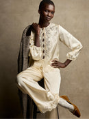 LaceTrimmed Satin Pajama Set