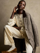 LaceTrimmed Satin Pajama Set