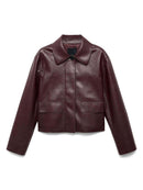 Retro Faux Leather Cropped Jacket