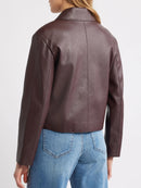 Retro Faux Leather Cropped Jacket