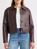 Retro Faux Leather Cropped Jacket