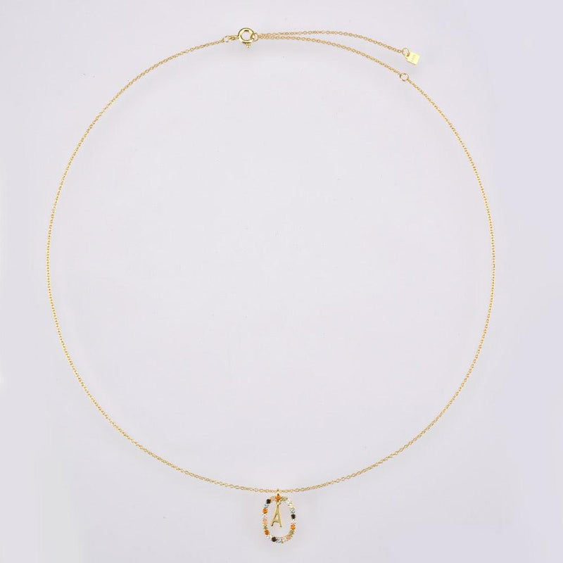 Colar Inicial Glamour Folheado com Zircônias