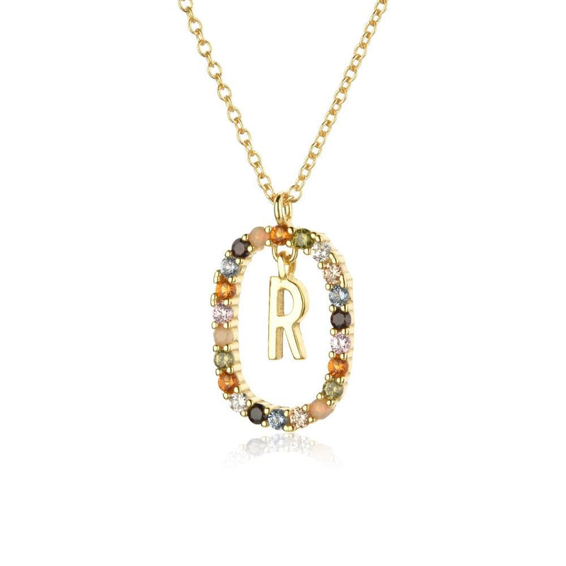 Colar Inicial Glamour Folheado com Zircônias