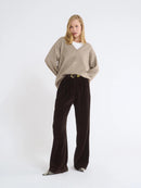 Retro Corduroy Wide Leg Pants Set