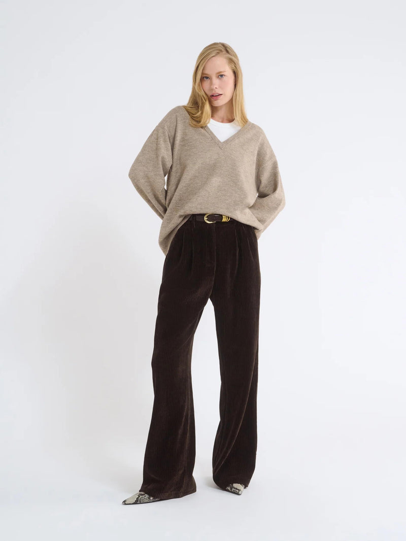 Retro Corduroy Wide Leg Pants Set