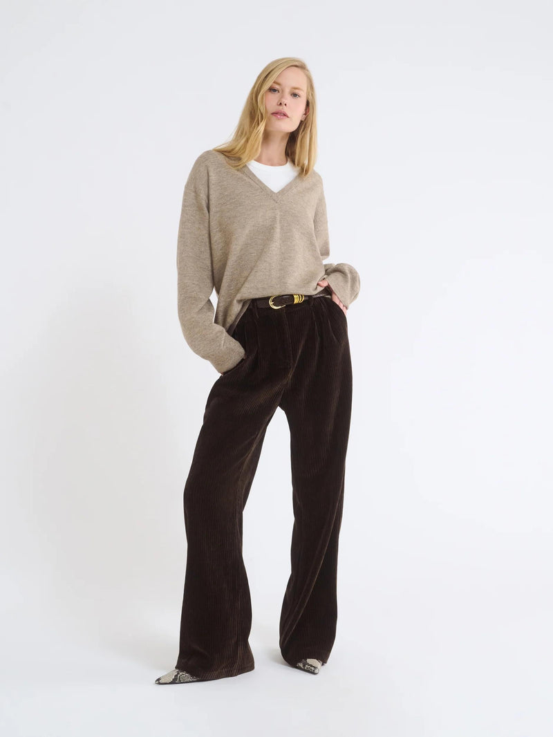 Retro Corduroy Wide Leg Pants Set