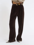 Retro Corduroy Wide Leg Pants Set