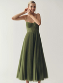 Vestido Midi Plissado Toscana