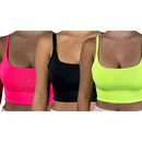 KIT 3 Tops com Alça Cropped Forrado Academia