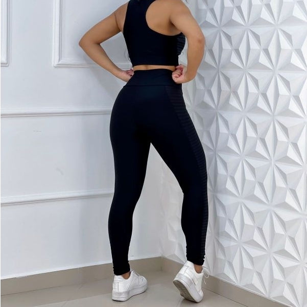 Conjunto Calça Legging Suplex Cós Alto + Top com Bojo